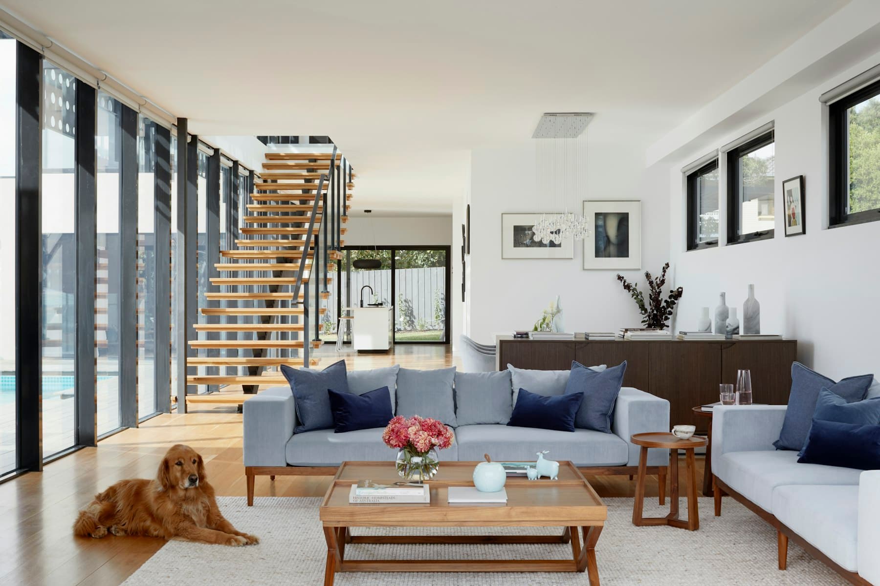 A residential interior at rest, illustrative